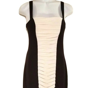 Alyn Paige Womens Junior Dress Little Black White